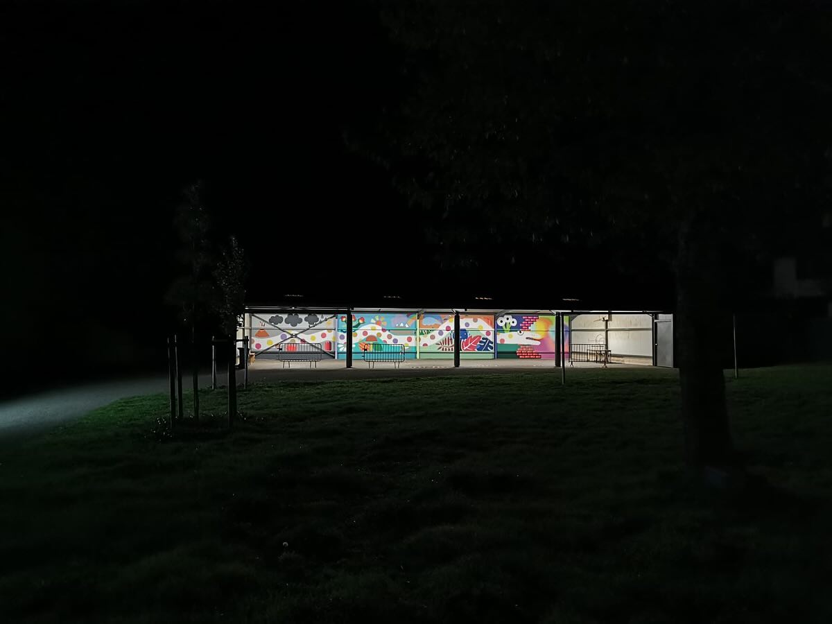 Vue de la fresque collective réalisée à Bozouls